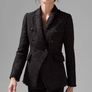 Black Tweed Studio Blazer by WHBM, Size 4, Never Worn